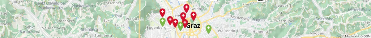 Kartenansicht für Apotheken-Notdienste in der Nähe von Lend (Graz (Stadt), Steiermark)
